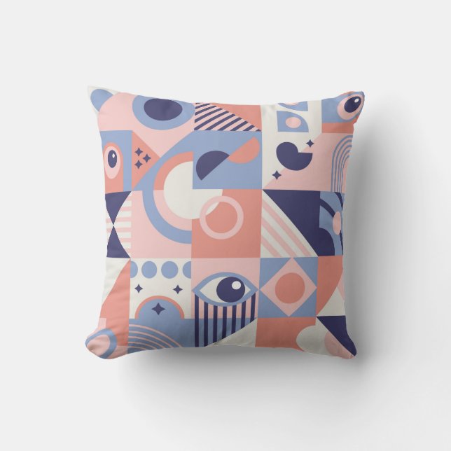 Square Geometric Shapes Background. Aesthetics in  Kussen (Voorkant)
