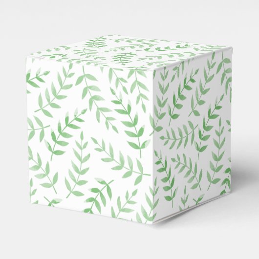 Square gift box - Leaves - green Bedankdoosjes (Voorkant Zijde)