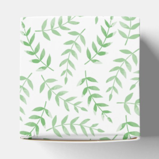 Square gift box - Leaves - green Bedankdoosjes (Bovenkant)