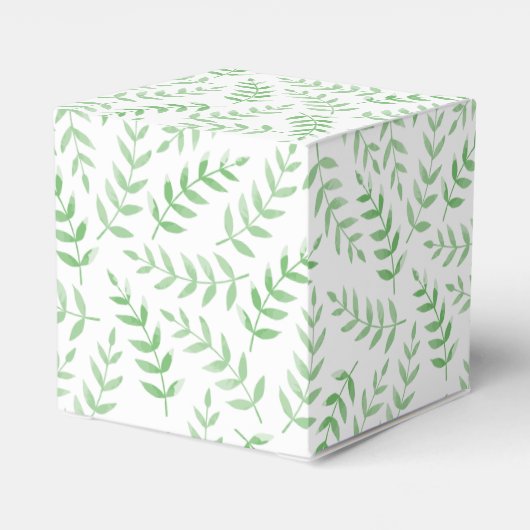 Square gift box - Leaves - green Bedankdoosjes (Achterkant)
