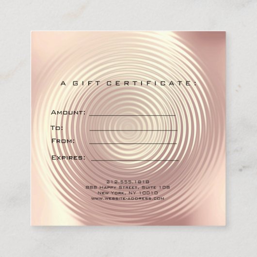 Square Gift Certificate Small Glitter Lash Makeup Kortingskaartje (Achterkant)