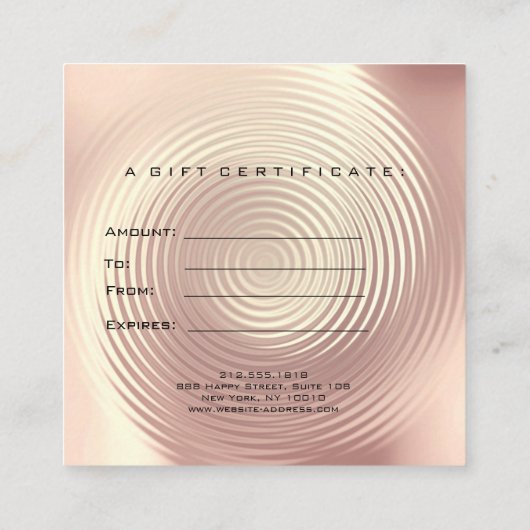 Square Gift Certificate Small Glitter Lash Makeup Kortingskaartje (Achterkant)