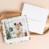 Square Gold & Silver Snowflake Holiday Kaart