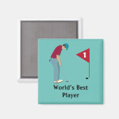 Square Golfer Putting Magnet (Voorkant / Achterkant)