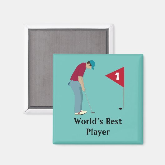 Square Golfer Putting Magnet (Voorkant / Achterkant)