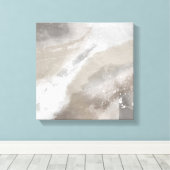 Square Gray Beige Minimalist Modern Abstract Canvas Afdruk (Insitu (Houten vloer))