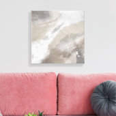 Square Gray Beige Minimalist Modern Abstract Canvas Afdruk (Insitu (Woonkamer))