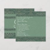 Square Green  Damask Wedding Invitation Kaart (Voorkant / Achterkant)