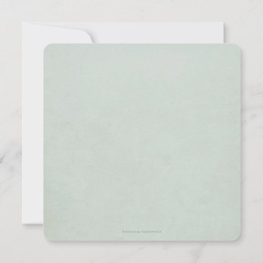 Square Green + White Floral Wreath Easter Brunch Kaart (Achterkant)