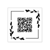 Square Greenery Lijst Uw QR-code Rubberstempel (Afrduk)