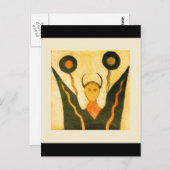 Square Hand Drum Native American Ceremonial Briefkaart (Voorkant / Achterkant)