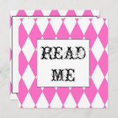 Square Harlequin Alice uitnodiging (Voorkant / Achterkant)