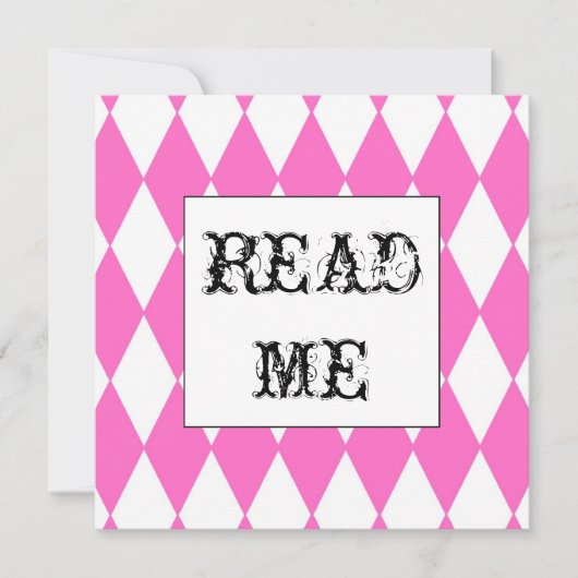 Square Harlequin Alice uitnodiging (Voorkant)