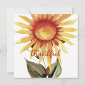 Square Herfst Sunflower Thanksgiving Invitation Kaart (Achterkant)
