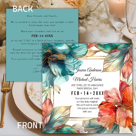 Square Hibiscus Serenade Paradise Save The Date