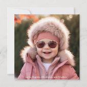 Square Highland Koe Kerstmis Fotokaart Feestdagenkaart (Achterkant)