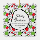 Square Holiday Ceramic Ornament – Personalize Text (Achterkant)