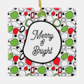 Square Holiday Ceramic Ornament – Personalize Text (Voorkant)