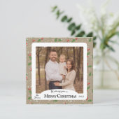 Square Holly Christmas Kaart (Staand voorkant)