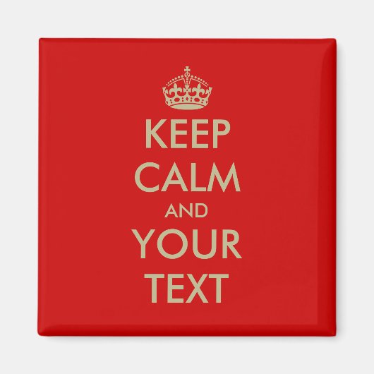 Square Houd rustig magneet met faux gouden letters (Voorkant)