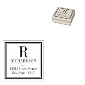 Square Initiaal Personalized Wood Stamp Rubberstempel (Gestempeld)