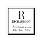 Square Initiaal Personalized Wood Stamp Rubberstempel (Afrduk)