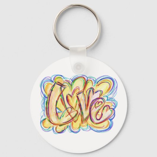 Square Inspirerend Word Heal Art Sleutelhanger (Voorkant)