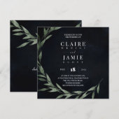 SQUARE INVITE Classic MIDNIGHT Feestdagenkaart (Voorkant / Achterkant)