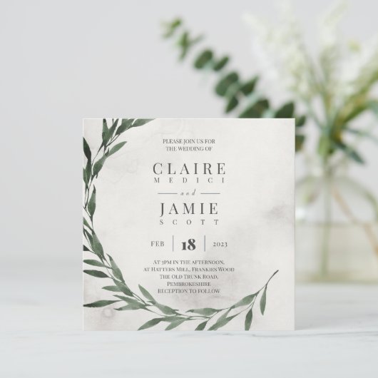 SQUARE INVITE Classic RUSTIC Feestdagenkaart (Staand voorkant)