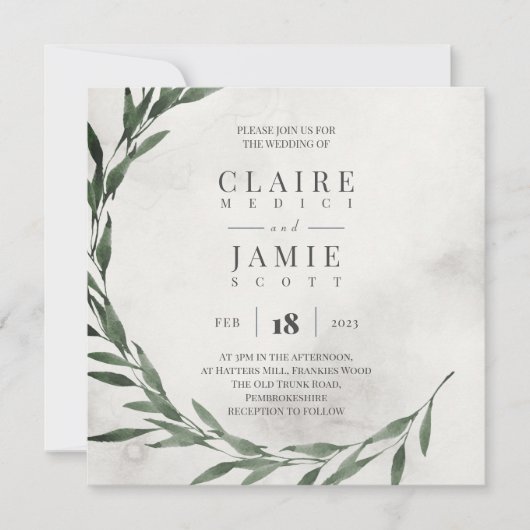 SQUARE INVITE Classic RUSTIC Feestdagenkaart (Voorkant)