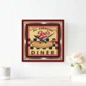 Square Joe's Diner Sign on a Vierkante Klok (Huis)