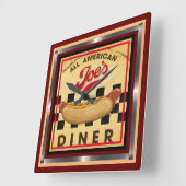 Square Joe's Diner Sign on a Vierkante Klok (Hoek)