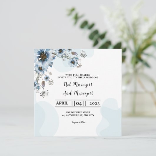 Square Kaart Wedding Invitation Kaart Design (Staand voorkant)