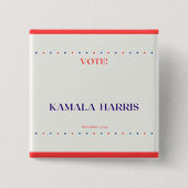 Square Kamala Harris Button (Voorkant)