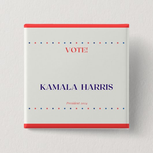 Square Kamala Harris Button (Voorkant)