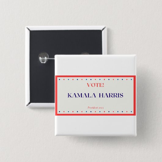 Square Kamala Harris-toets Vierkante Button 5,1 Cm (Voorkant /achterkant)