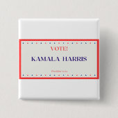 Square Kamala Harris-toets Vierkante Button 5,1 Cm (Voorkant)