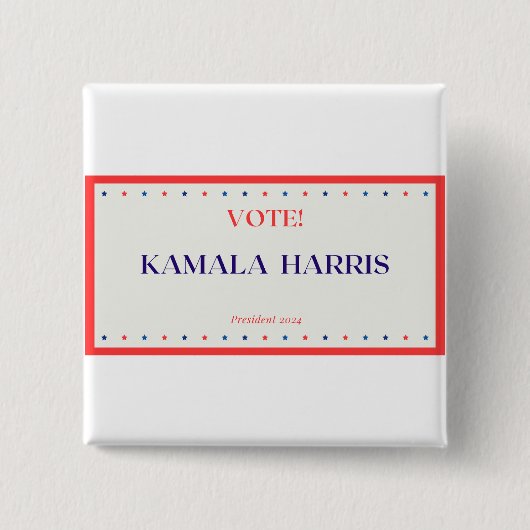 Square Kamala Harris-toets Vierkante Button 5,1 Cm (Voorkant)