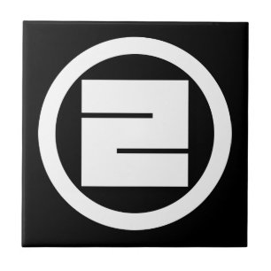 Square kanji-teken voor ÉÉN in cirkel Tegeltje