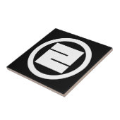 Square kanji-teken voor ÉÉN in cirkel Tegeltje (Zijkant)