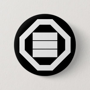 Square Kanji-tekens voor drie in Oshiki Ronde Button 5,7 Cm