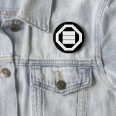 Square Kanji-tekens voor drie in Oshiki Ronde Button 5,7 Cm (In situ)
