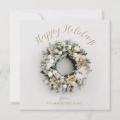 Square Kerstmis Wreated Business Feestdagenkaart (Voorkant)