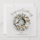 Square Kerstmis Wreated Business Feestdagenkaart (Voorkant)