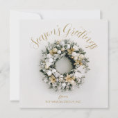 Square Kerstmis Wreated Business Feestdagenkaart (Voorkant)