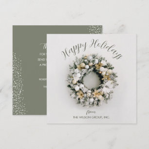 Square Kerstmis Wreater Business Hartelijk dank Feestdagenkaart