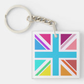 Square Key Ring - Vlag met multigekleurde Uniefact Sleutelhanger (Voorkant)
