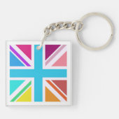 Square Key Ring - Vlag met multigekleurde Uniefact Sleutelhanger (Achterkant)