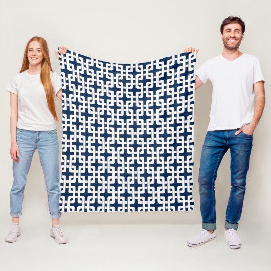 Square Knot Pattern Fleece Blanket Deken (In situ)