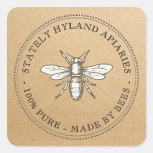 Square Kraft Honey Label